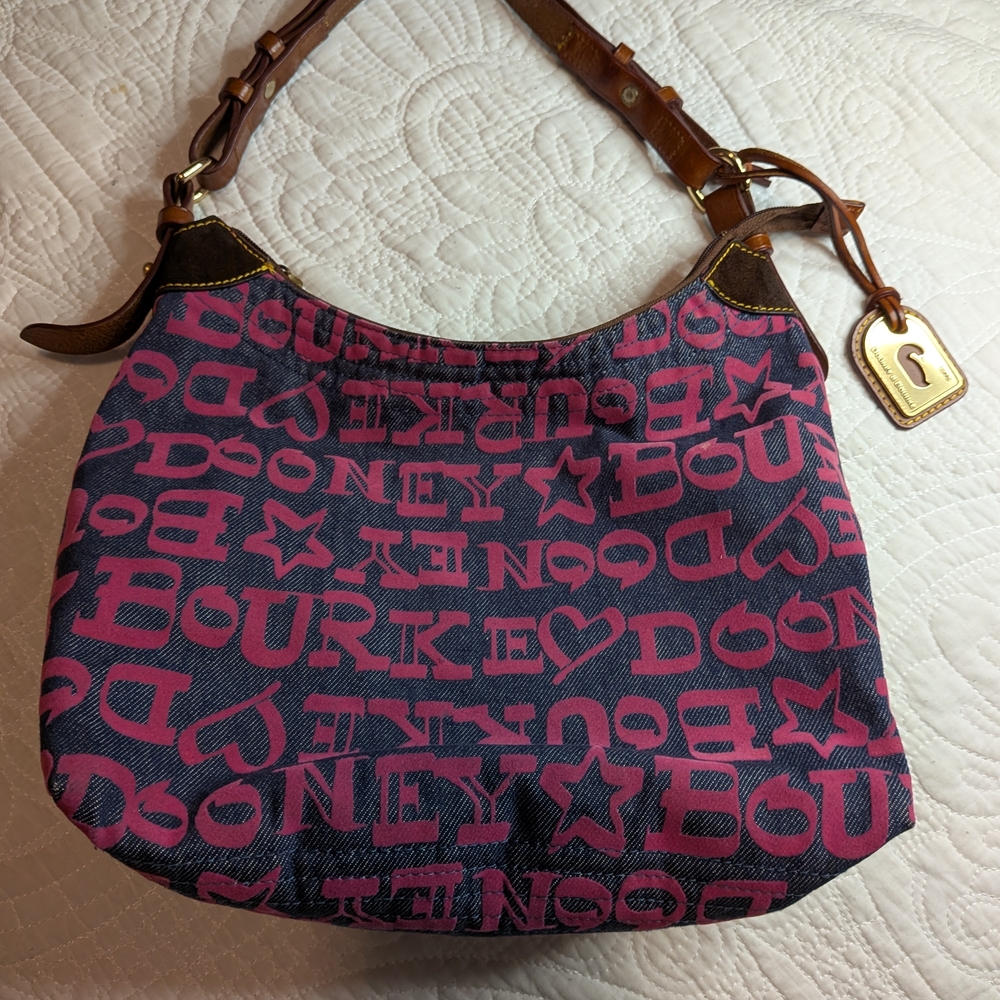 Dooney & Bourke Pink and Blue Hobo Bag